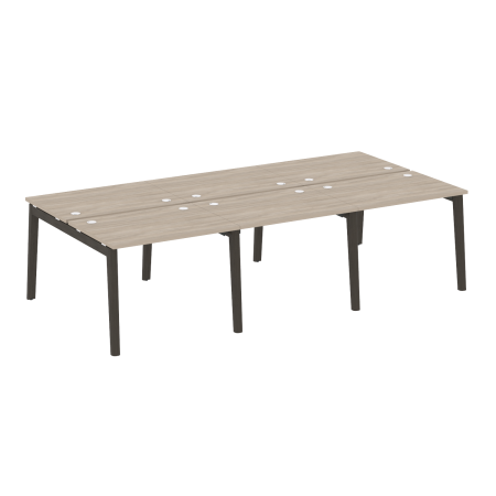 Рабочая станция на деревянных опорах Onix Wood OW.D.RS-6.1.7 2940x1475x750 (Дуб Аттик/Дуб Темный)