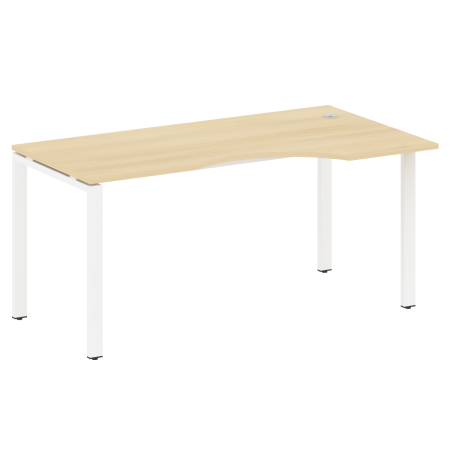 Стол криволинейный правый Metal System Style БП.СА-1 Пр 1600x900x750 (Акация/Белый металл)