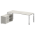 Стол для руководителя с тумбой левый БГ.СРТ-6.8 (L) 2100x1620x750 (Вяз Благородный/Нерж. Сталь)