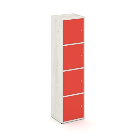 Стеллаж Locker Plus LK.K-004 408x350x1593 (Дуб Наварра | Красный)