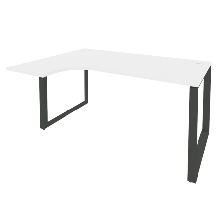 Стол эргономичный левый на О-образном м/к Onix O.MO-SA-4L 1580x1180x750 (Белый Бриллиант/Черный металл)