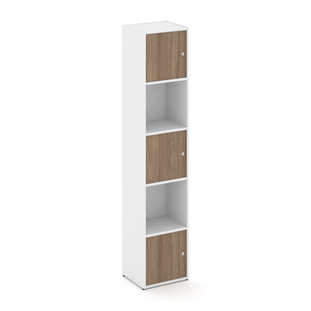 Стеллаж Locker Plus LK.K-007 408x350x1983 (Белый | Дуб Аризона)