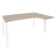 Стол эргономичный правый на П-образном м/к Onix O.MP-SA-4R 1580x1180x750 (Тиквуд Темный/Белый Металл)
