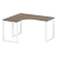 Стол криволинейный левый Metal System Style БО.СА-3 Л 1400x1200x750 (Дуб Наварра/Серый металл)