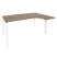 Стол эргономичный правый на П-образном м/к Onix O.MP-SA-4R 1580x1180x750 (Тиквуд Темный/Белый Металл)