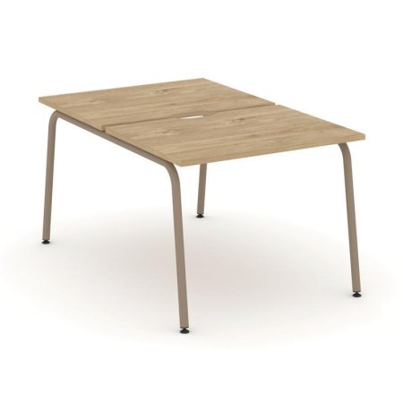 Рабочая станция 2 места ES.D.RS-2.1-VK (980х1500х750) (Тиквуд Светлый/Металл Латте)