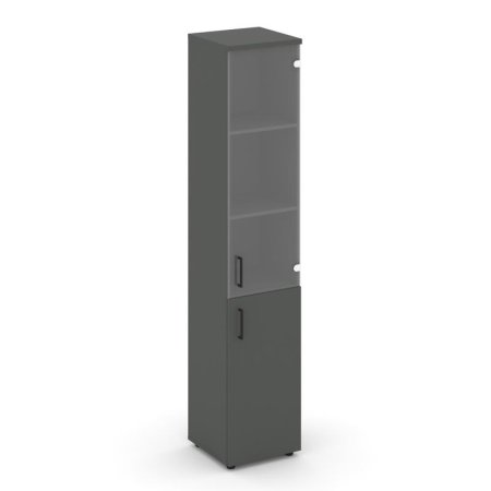 Шкаф высокий узкий SN.STU-102(R) (400х400х1982) (Антрацит/Прозрачный)