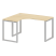 Стол криволинейный левый Metal System Style БО.СА-3 Л 1400x1200x750 (Дуб Наварра/Серый металл)