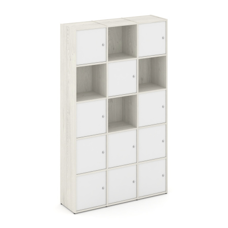 Стеллаж Locker Plus LK.K-009 1188x350x1983 (Дуб Наварра | Белый)