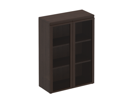 Шкаф для документов средний со стеклянными дверями Mark МК 312 904x404x1270 (Дуб валенсия)