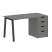 Стол письменный VR.SP-3-138.4.A 1380x720x750 (Серый/Белый Металл)