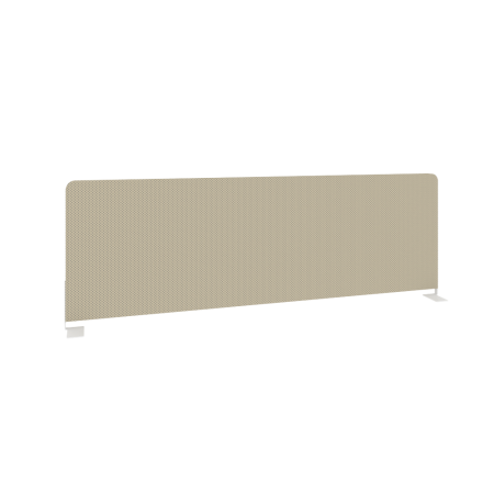 Экран тканевый боковой L1200мм Б.ТЭКР-120 1200x22x390 (Темно-бежевый/Белый металл)