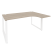 Стол эргономичный правый на О-образном м/к Onix O.MO-SA-4R 1580x1180x750 (Тиквуд Темный/Белый Металл)