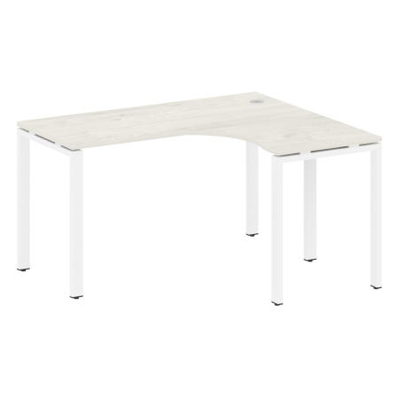 Стол криволинейный правый Metal System Style БП.СА-3 Пр 1400x1200x750 (Дуб Наварра/Белый металл)