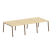 Рабочая станция на 6 рабочих места на А-образном м/к Metal System Style БА.СМ-6.1 3000x1475x750 (Дуб наварра/Серый металл)