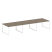 Переговорный стол 3 столешницы Metal System Style БО.ПРГ-3.3 4200x1235x750 (Дуб Наварра/Серый металл)