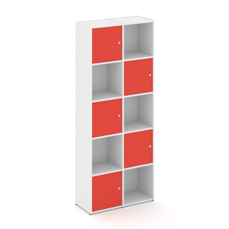 Стеллаж Locker Plus LK.K-008 798x350x1983 (Белый | Красный)