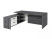 Стол руководителя с опорной тумбой Festus FB-119L.GG 1900x1800x750 (Хромикс Белый/Камень Пьетра Гриджиа черный)