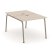 Рабочая станция 2 места ES.D.RS-2.1-LK (980х1500х750) (Тиквуд Светлый/Металл Латте)