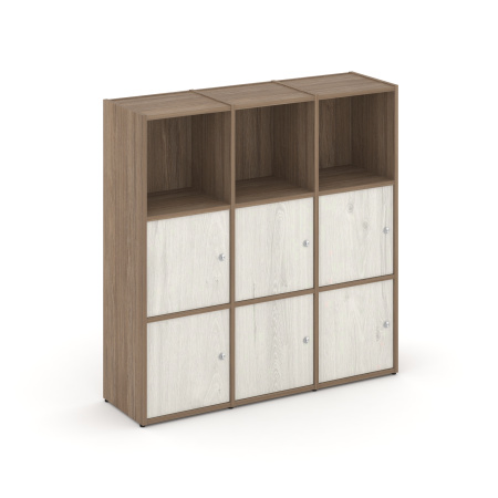Стеллаж Locker Plus LK.K-003 1188x350x1203 (Дуб Аризона | Дуб Наварра)