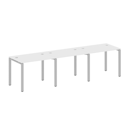 Рабочая станция на 3 раб. места Metal System Style БП.СМ-3.1 3000x720x750 (Белый/Серый металл)