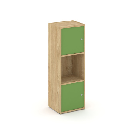 Стеллаж Locker Plus LK.K-001 408x350x1203 (Тиквуд Светлый | Зеленый)