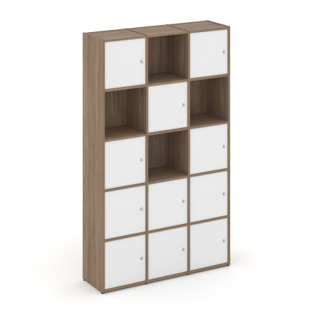 Стеллаж Locker Plus LK.K-009 1188x350x1983 (Дуб Аризона | Белый)