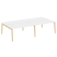 Рабочая станция на деревянных опорах Onix Wood OW.D.RS-4.4.8 3160x1635x750 (Тиквуд Светлый/Дуб Темный)