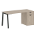 Стол письменный VR.SP-3-158.1.A 1580x720x750 (Серый/Белый Металл)