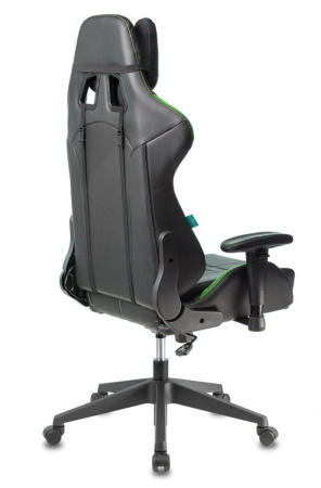 Кресло игровое Zombie VIKING 5 AERO черный/салатовый эко.кожа с подголов. крестов. пластик (Зеленый)
