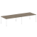 Переговорный стол 2 столешницы Metal System Style БП.ПРГ-2.5 3600x1235x750 (Дуб Наварра/Серый металл)