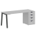 Стол письменный VR.SP-3-178.4.A 1780x720x750 (Серый/Белый Металл)