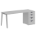 Стол письменный VR.SP-3-178.4.A 1780x720x750 (Серый/Белый Металл)