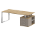 Стол руководителя с опорной тумбой, правый Shift SK.SRT-200 (R) (2000x904x753) (Тиквуд Светлый-Капучино | Хром)