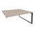 Стол-приставка двойной на О-образном м/к к опорным элем. Onix O.MO-D.SPR-4.7 1580x1475x750 (Тиквуд Темный/Белый Металл)