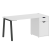 Стол письменный VR.SP-3-158.1.A 1580x720x750 (Серый/Белый Металл)