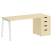 Стол письменный VR.SP-3-178.4.A 1780x720x750 (Серый/Белый Металл)