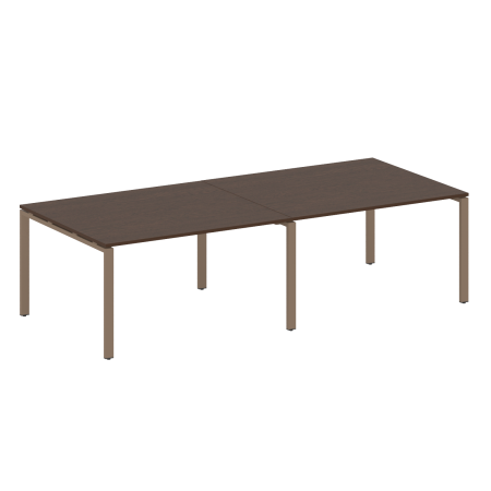 Переговорный стол 2 столешницы Metal System Style БП.ПРГ-2.3 2800x1235x750 (Венге Цаво/Мокко металл)