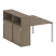 Рабочая станция с опорным шкафом-купе Metal System Style БП.РС-СШК-2.1 1410x1475x1098 (Дуб Наварра/Серый металл)