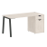 Стол письменный VR.SP-3-158.1.A 1580x720x750 (Серый/Белый Металл)