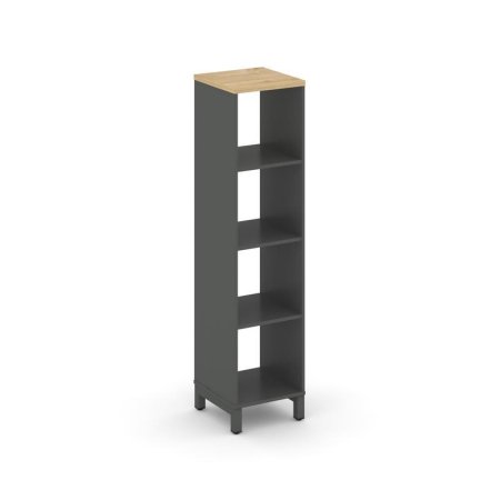 Каркас стеллажа 4 яруса SN.KS-410 (387х400х1615) (Антрацит/Тиквуд Светлый/Металл Антрацит)