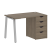 Стол письменный VR.SP-3-118.4.A 1180x720x750 (Серый/Белый Металл)