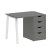 Стол письменный VR.SP-3-98.4.A 980x720x750 (Серый/Белый Металл)
