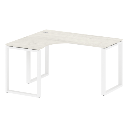 Стол криволинейный левый Metal System Style БО.СА-3 Л 1400x1200x750 (Дуб Наварра/Белый металл)