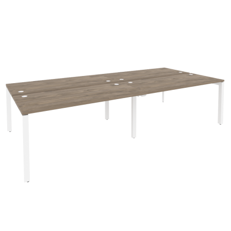 Рабочая станция на П-образном м/к Onix O.MP-D.RS-4.4.7 3160x1475x750 (Тиквуд Темный/Белый Металл)