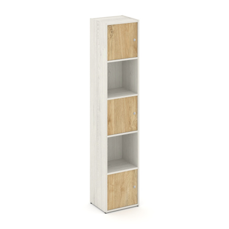 Стеллаж Locker Plus LK.K-007 408x350x1983 (Дуб Наварра | Тиквуд Светлый)