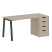 Стол письменный VR.SP-3-158.4.A 1580x720x750 (Серый/Белый Металл)