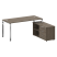 Стол для руководителя с тумбой правый БГ.СРТ-4.7 (R) 1700x1520x750 (Вяз Благородный/Нерж. Сталь)