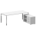 Стол для руководителя с тумбой правый БГ.СРТ-6.9 (R) 2100x1720x750 (Вяз Благородный/Нерж. Сталь)