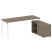 Рабочая станция с тумбой на А-образном м/к Metal System Style БА.РС-СТС-2.5 (R) 1900x1520x750 (Дуб наварра/Серый металл)